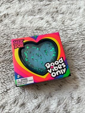 🆕 NeeDoh Good Vibes Only Heart Peace - Teal